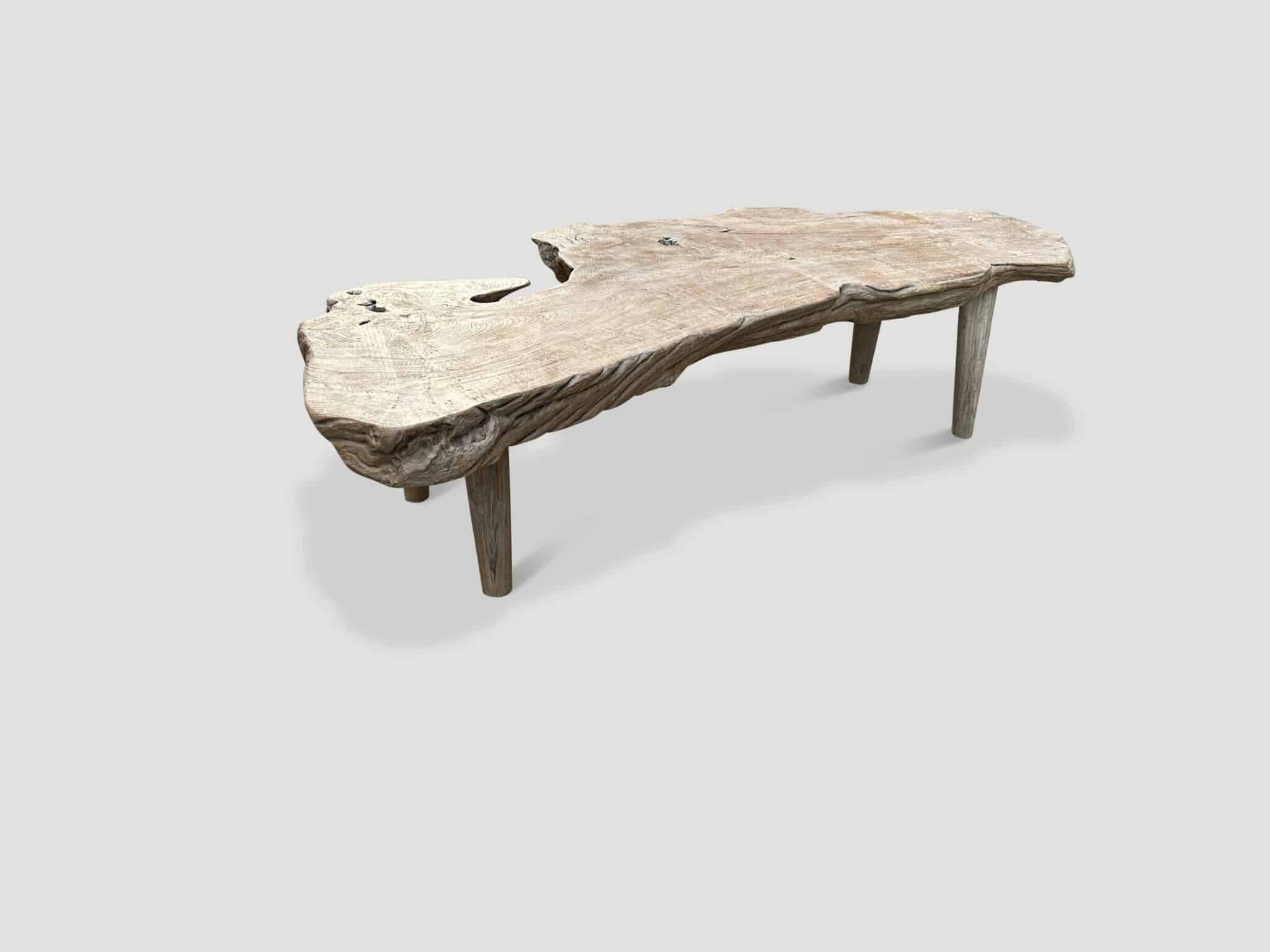 organic white washed coffee table