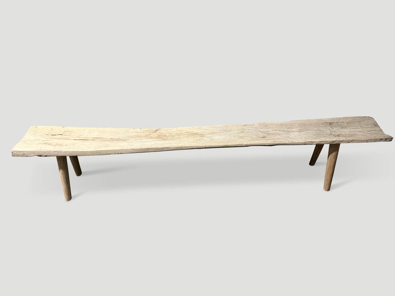 bleached teak wood long bench