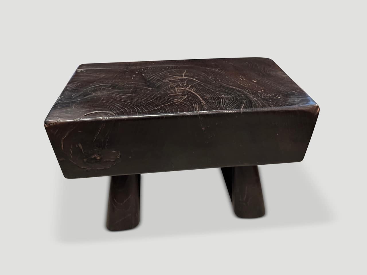 teak wood log side table or bench