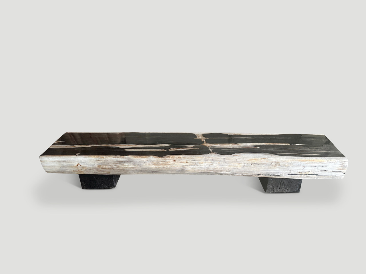 petrified wood bench