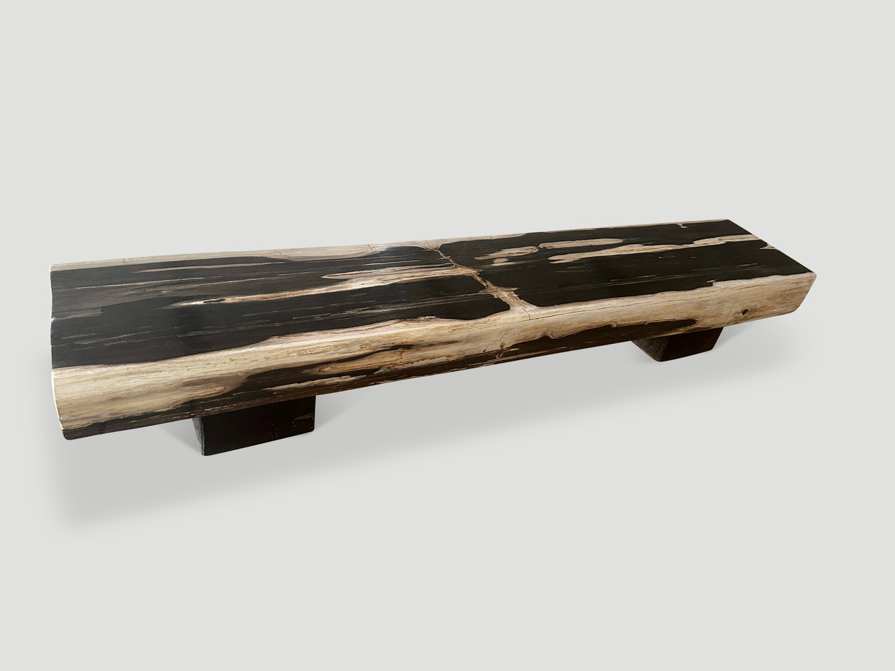 petrified wood bench