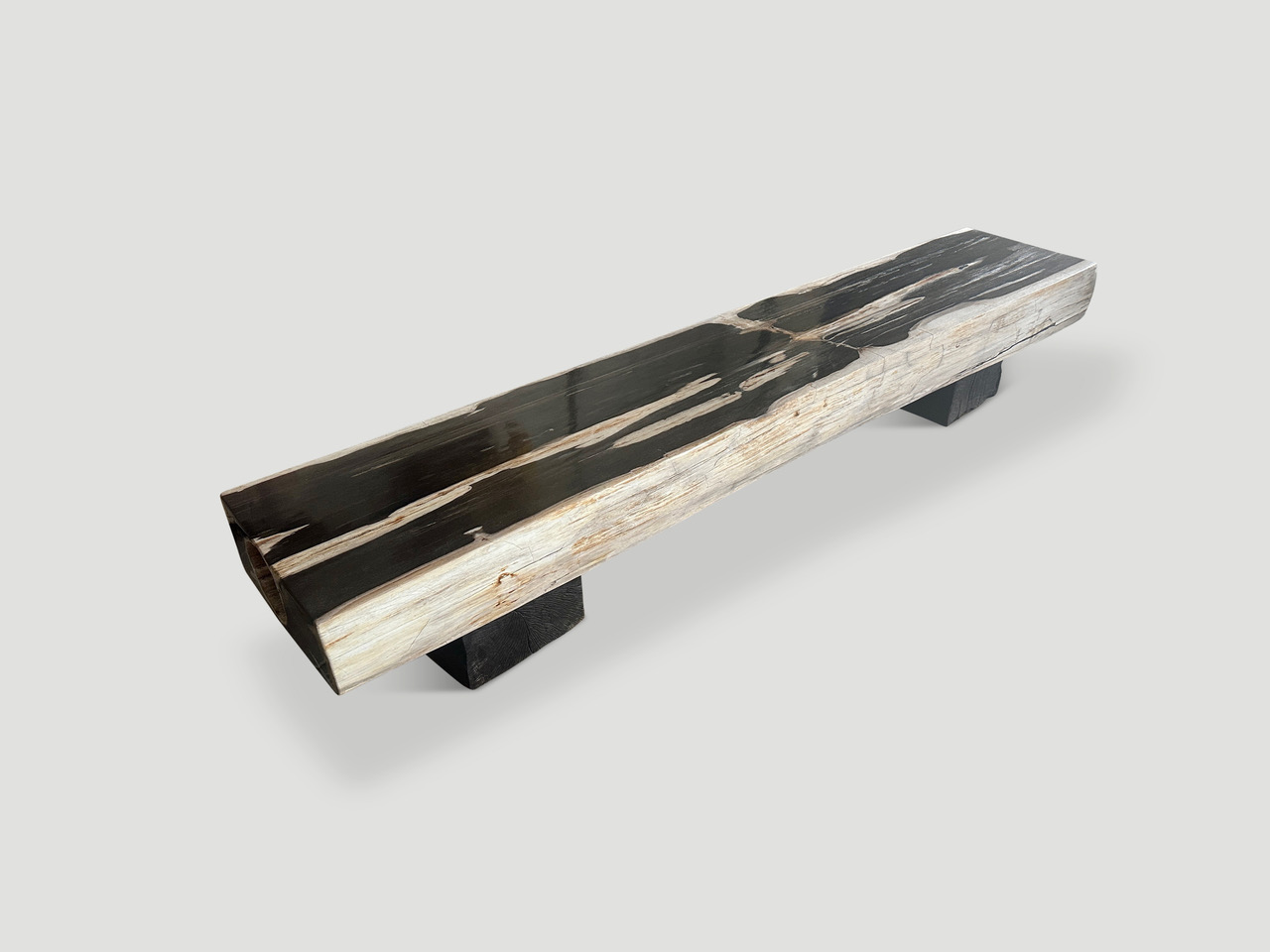 petrified wood bench