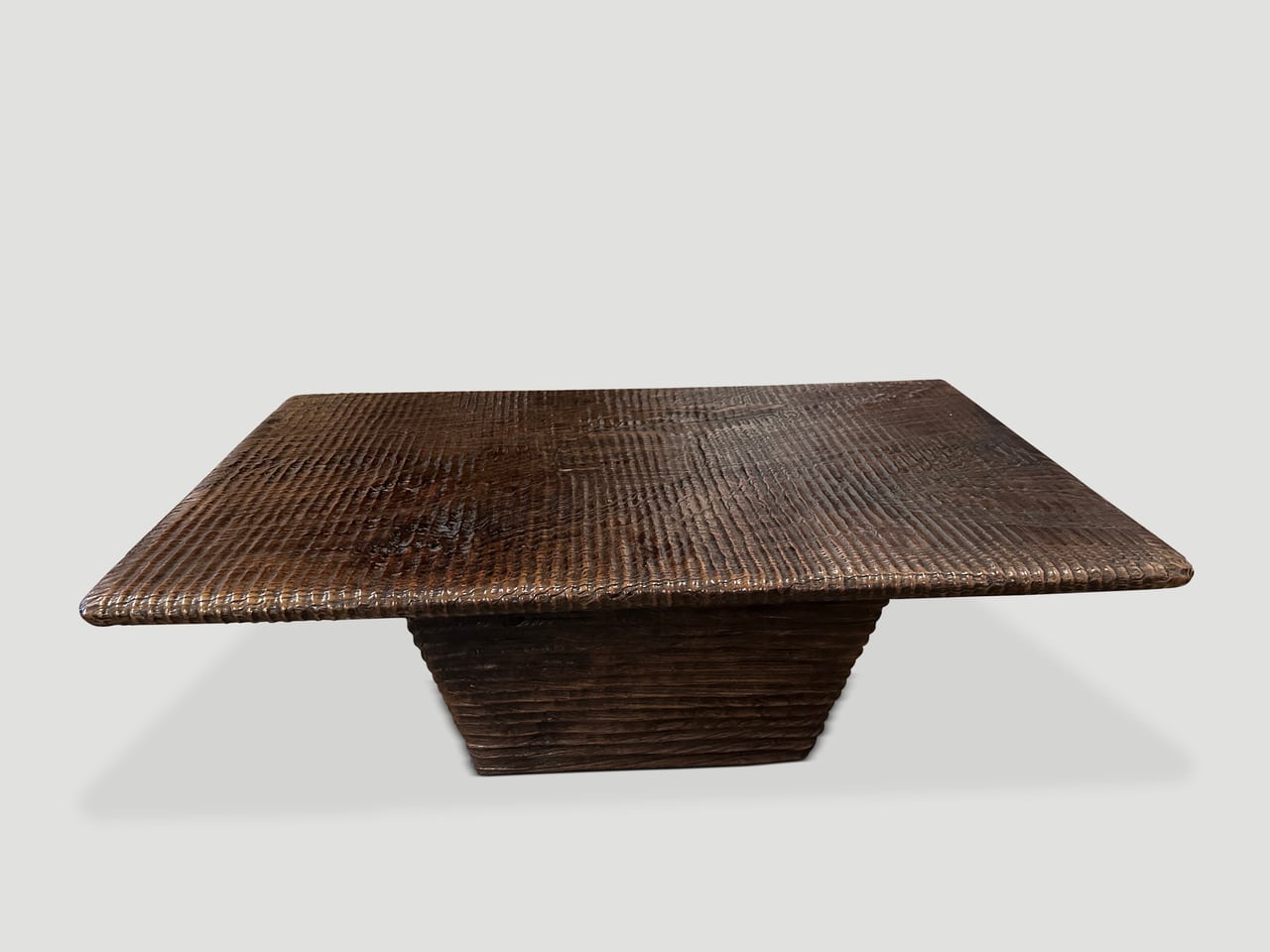impressive minimalist charred coffee table