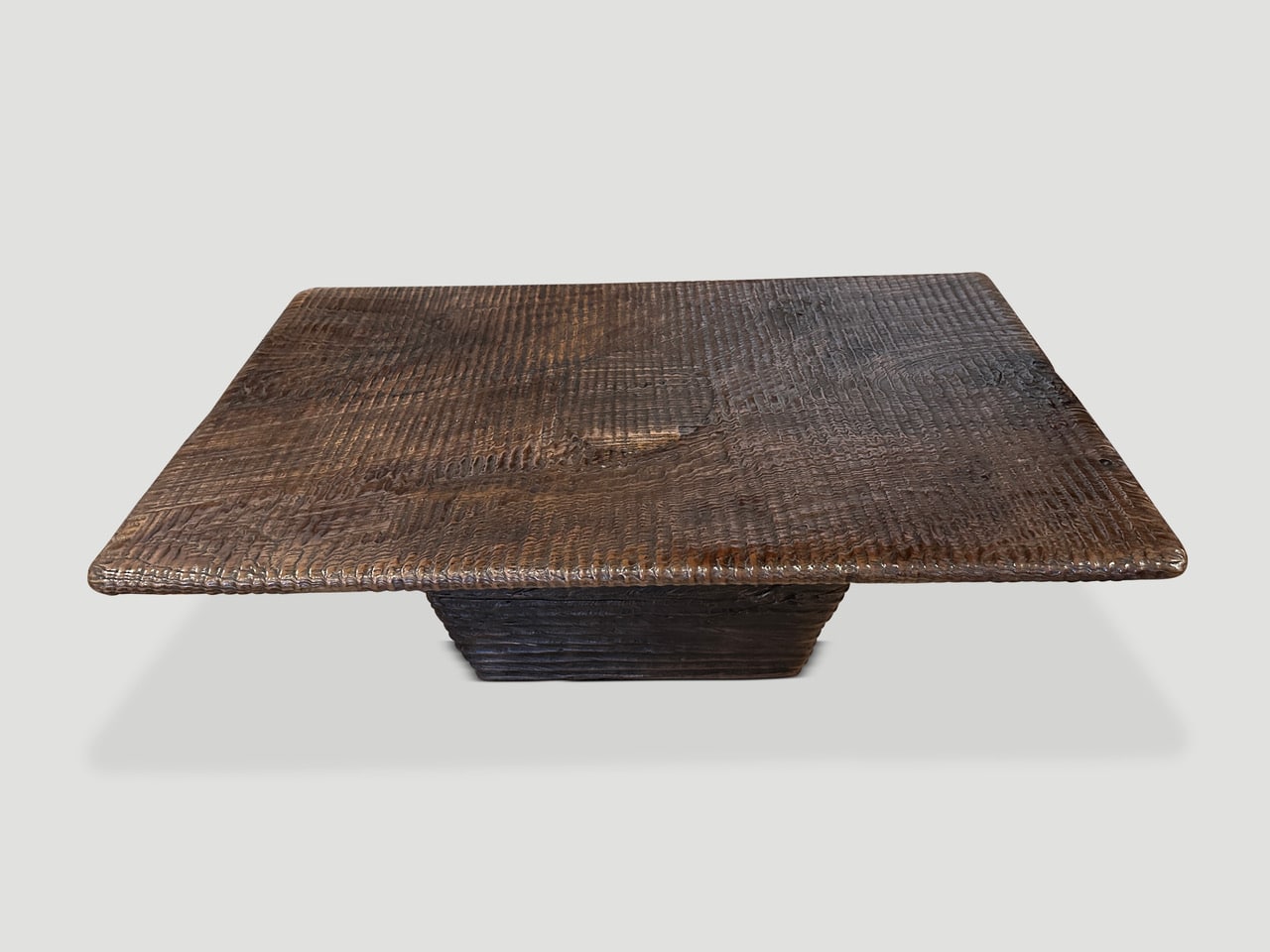 impressive minimalist charred coffee table