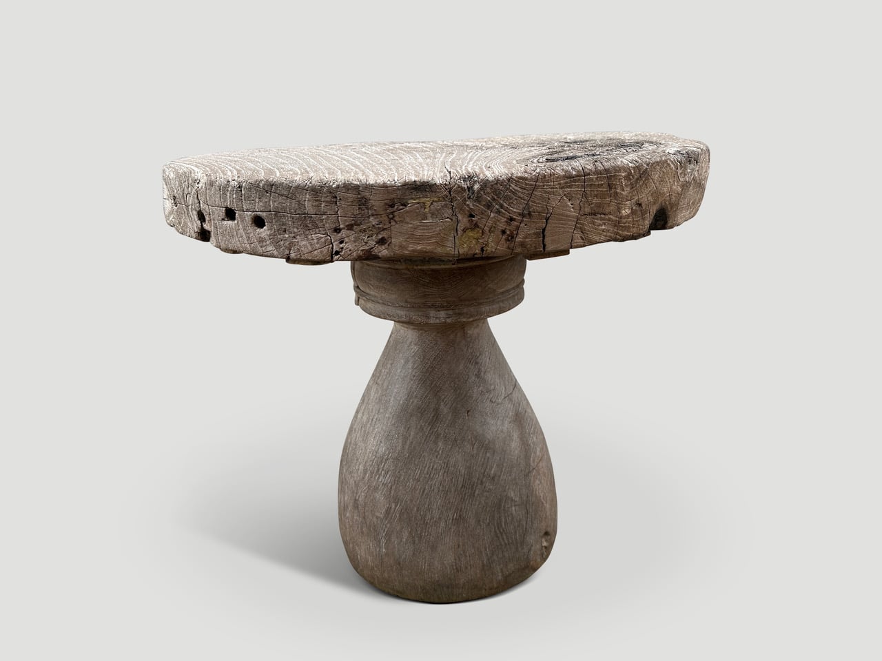 solid teak wood century old round side table