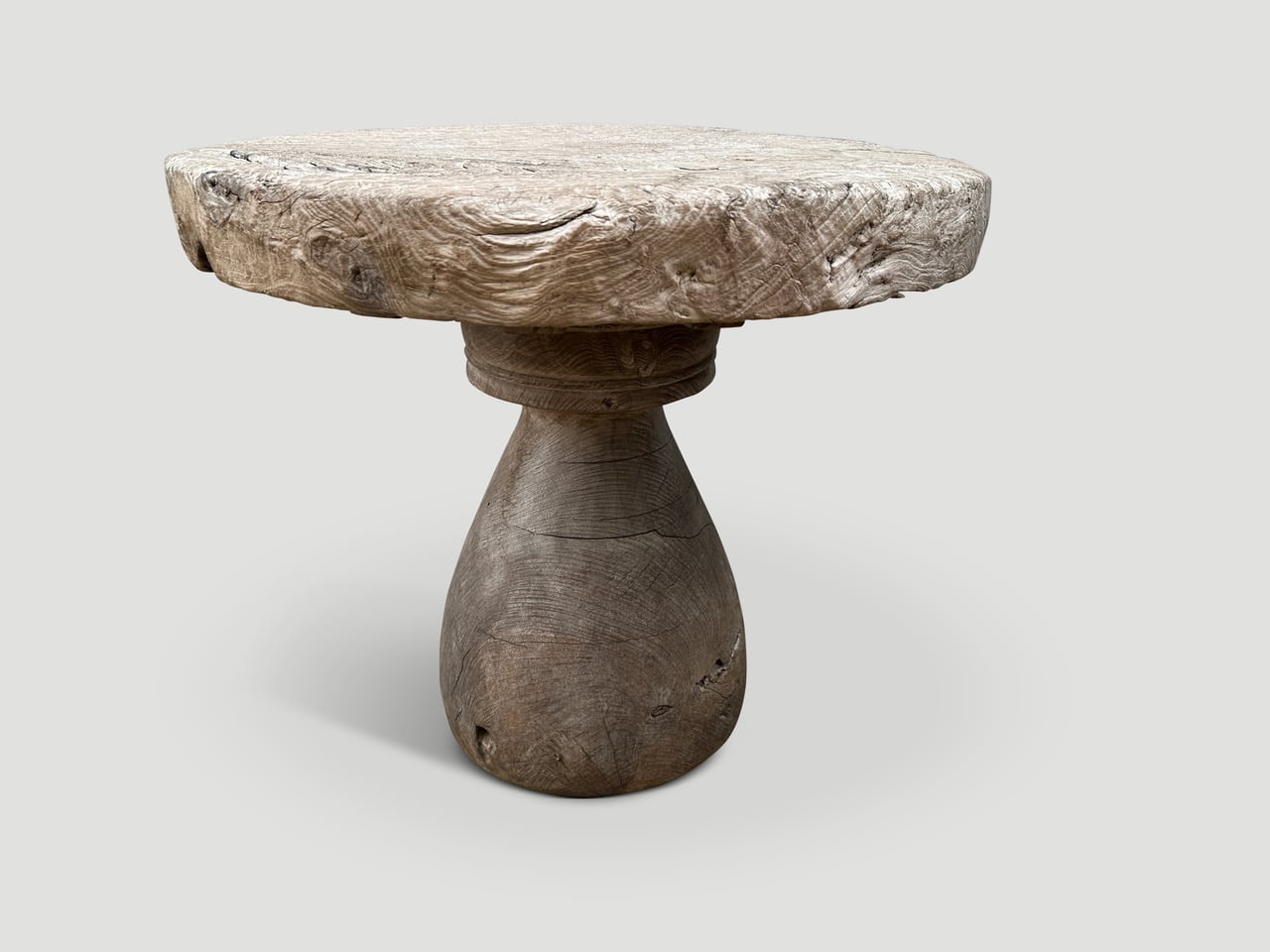solid teak wood century old round side table