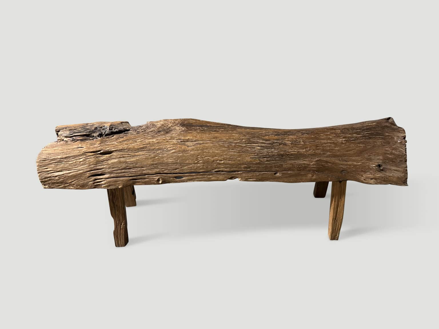 Antique Log Style Bench 446H Andrianna Shamaris antique-log-style-bench-446h-andrianna-shamaris