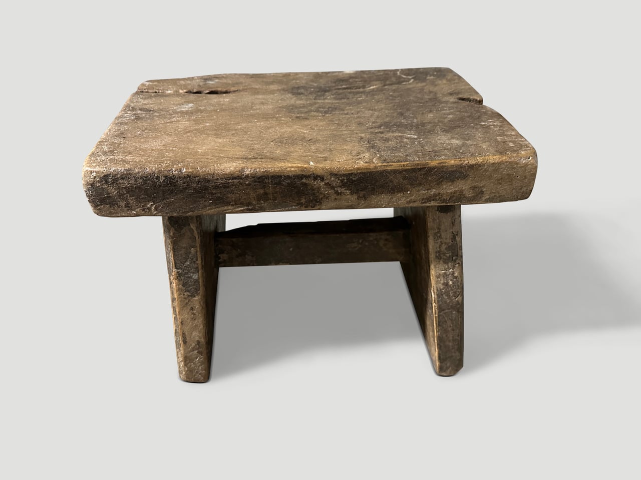 teak wood wabi sabi side table or stool