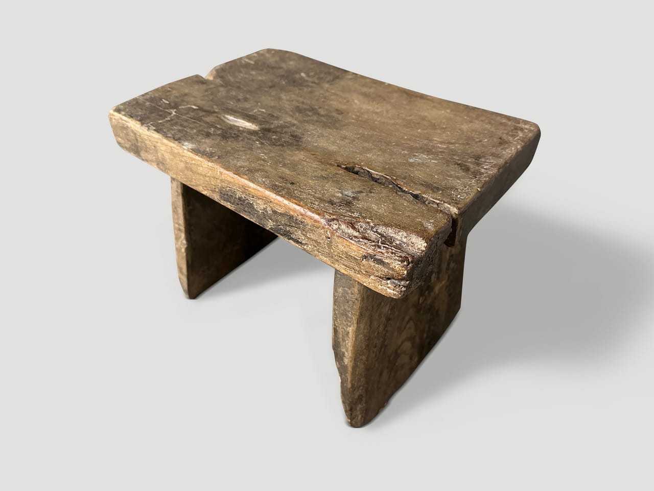 teak wood wabi sabi side table or stool