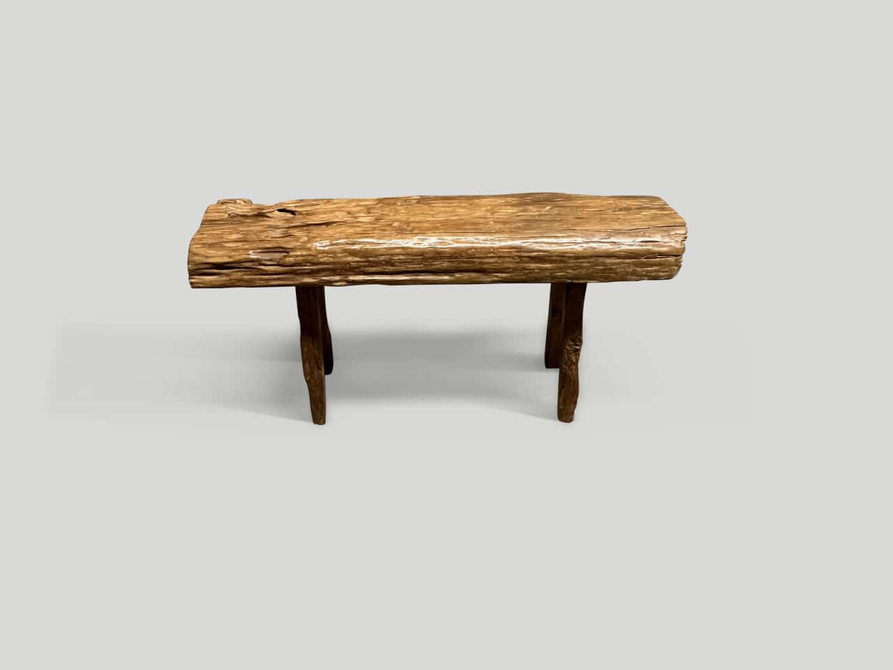 antique log style bench