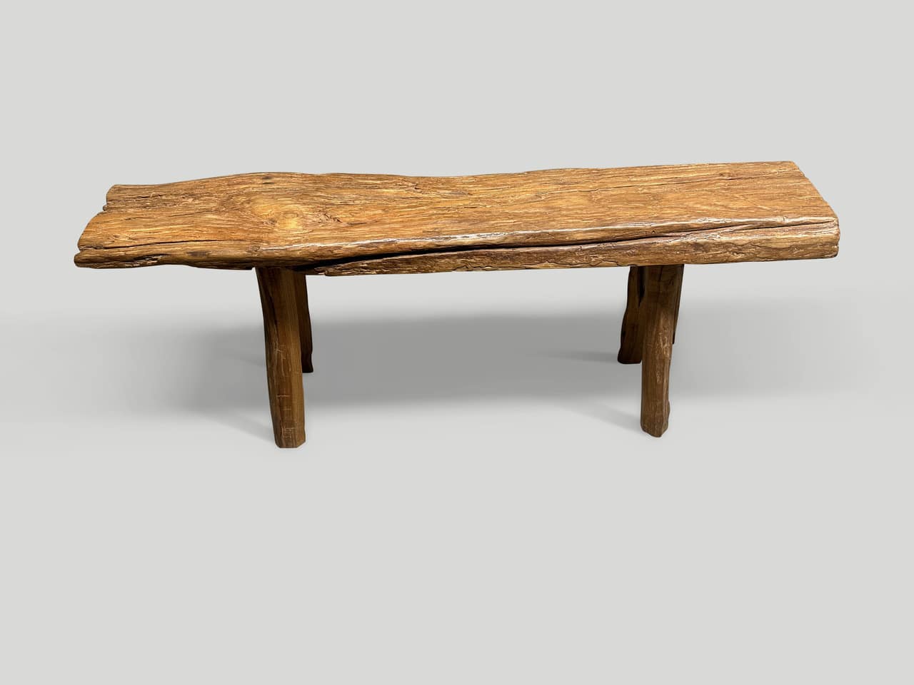 antique log style bench