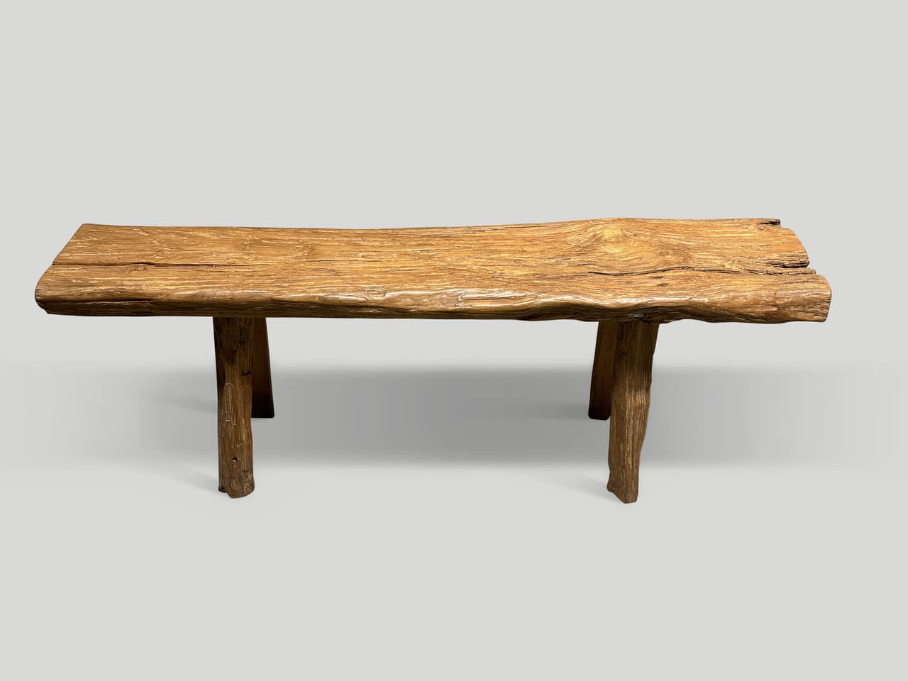 antique log style bench