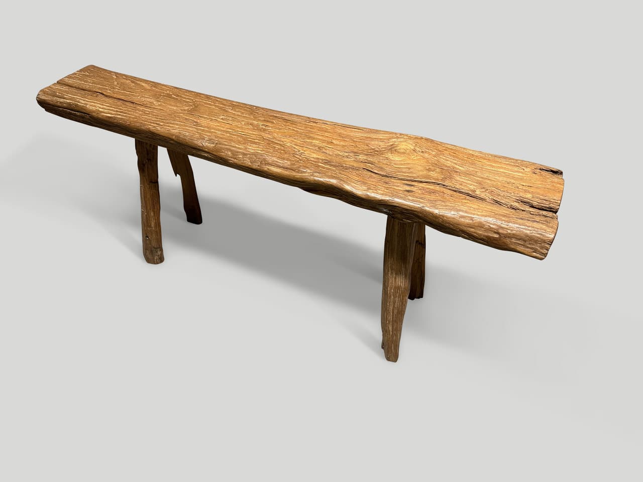 antique log style bench