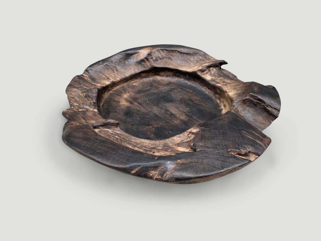 Oversized Charred Sculptural Teak Vessel 48DV - Andrianna Shamaris