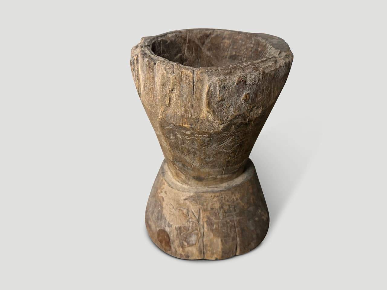 antique teak wood mortar