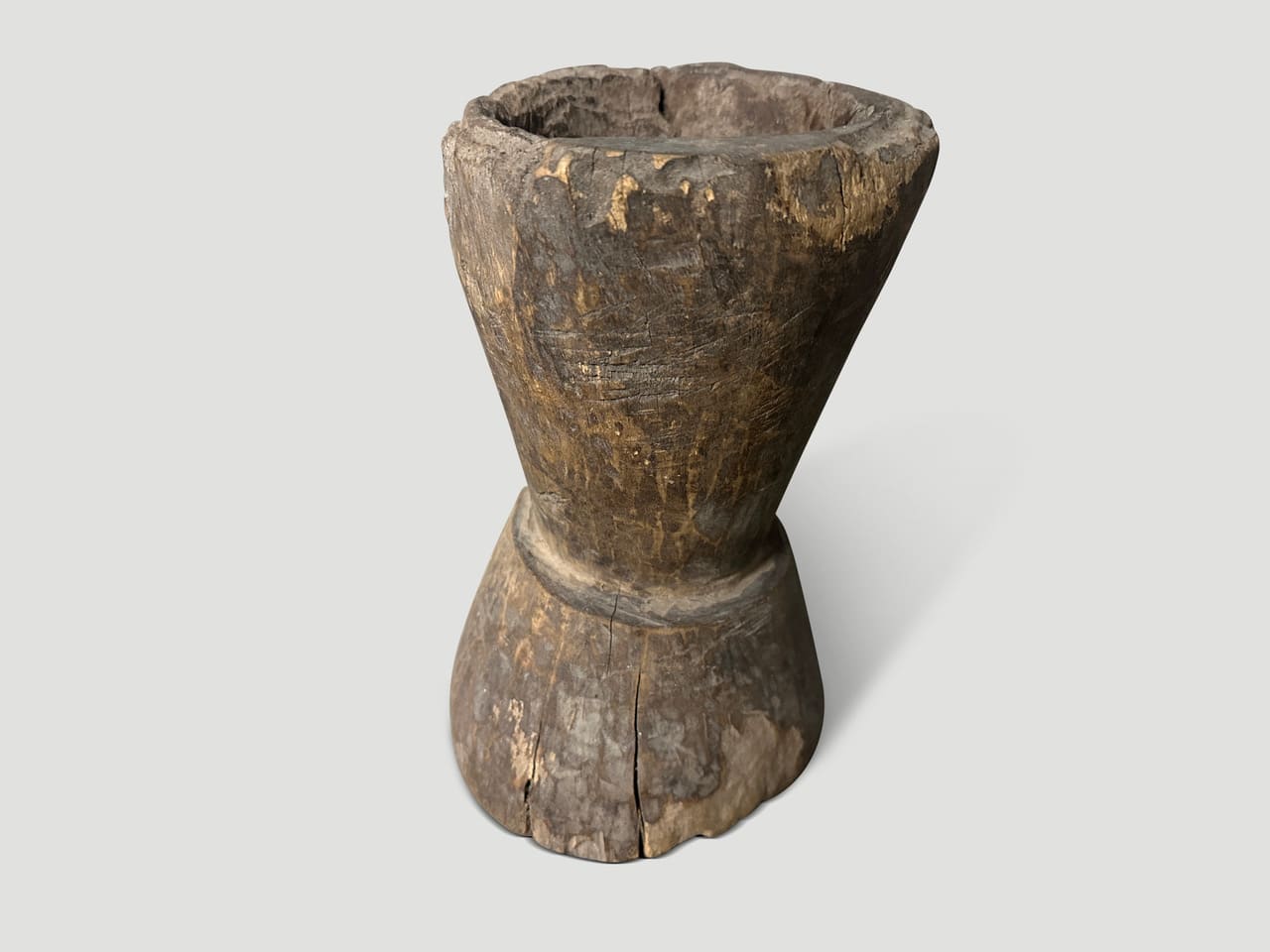antique teak wood mortar