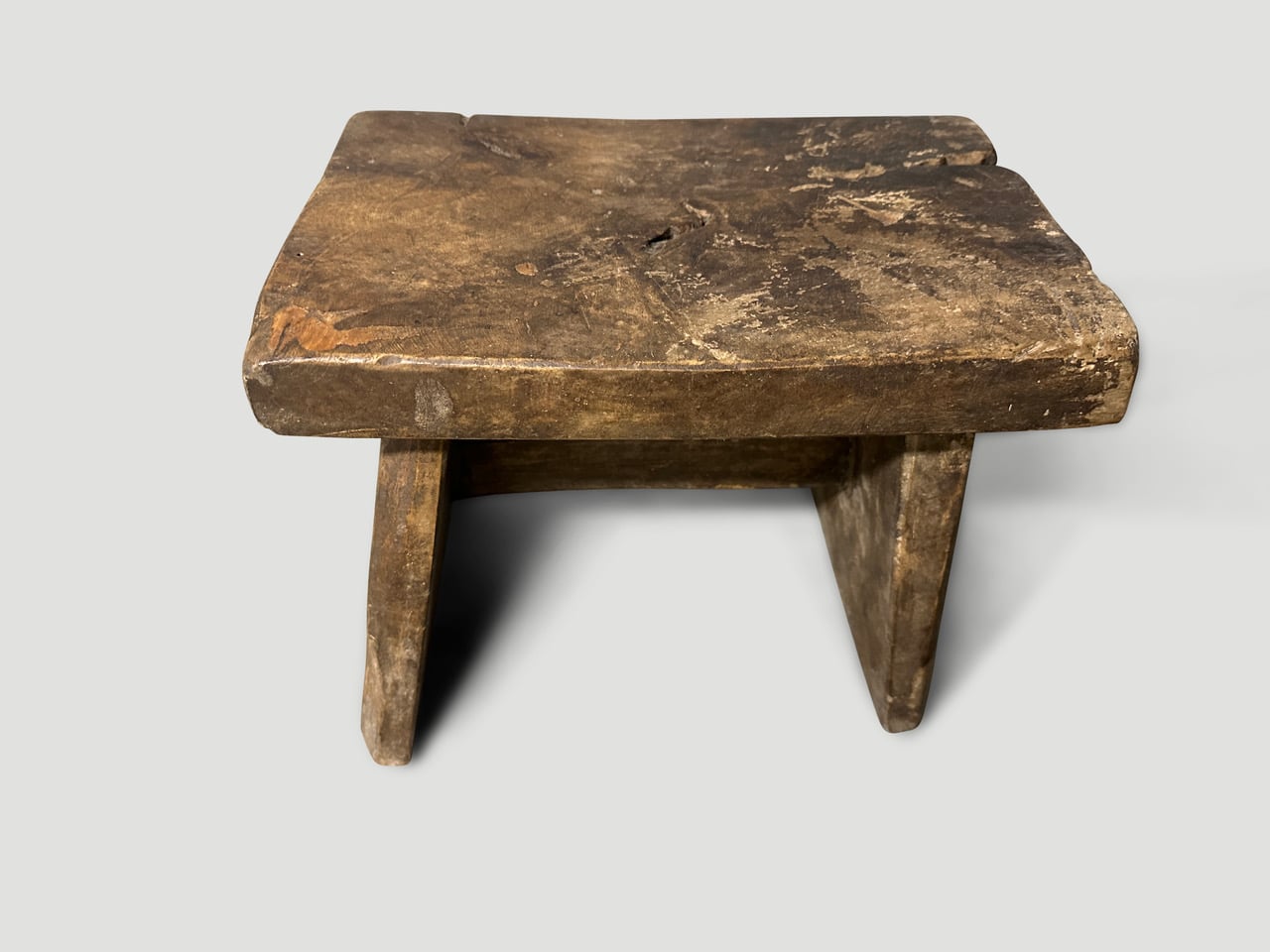 wabi sabi teak wood side table or stool