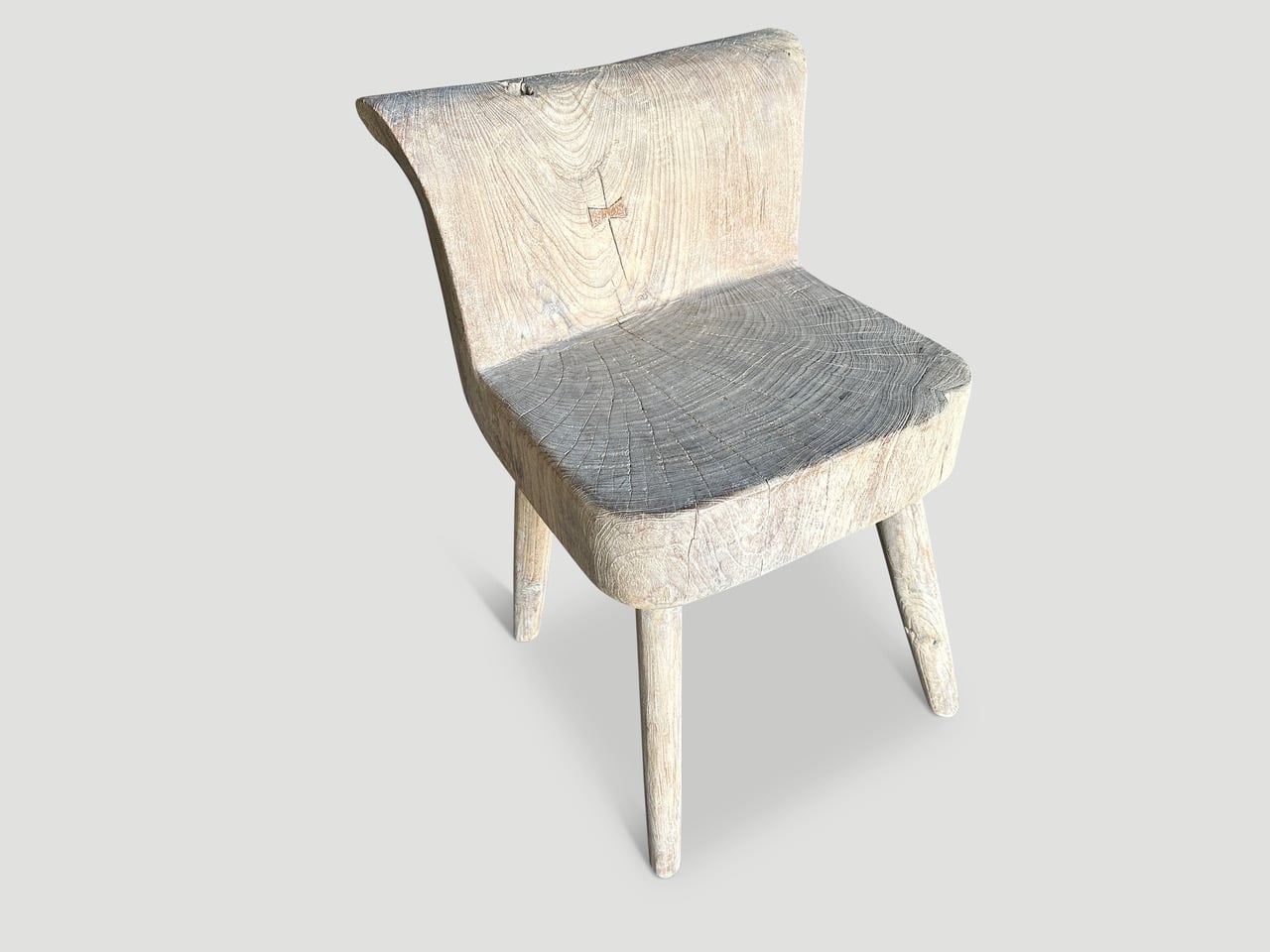 teak wood sculptural chair or side table