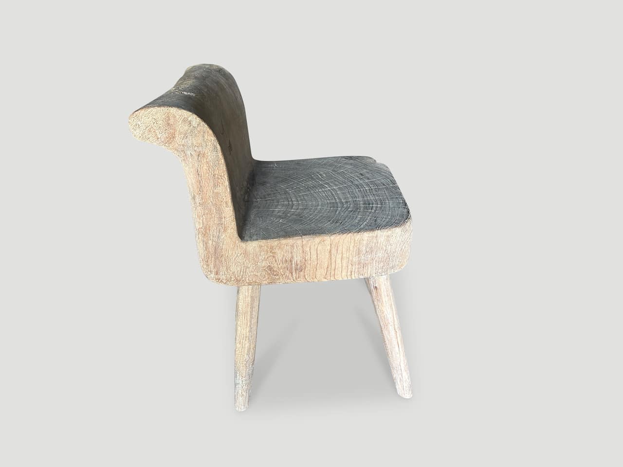 teak wood sculptural chair or side table