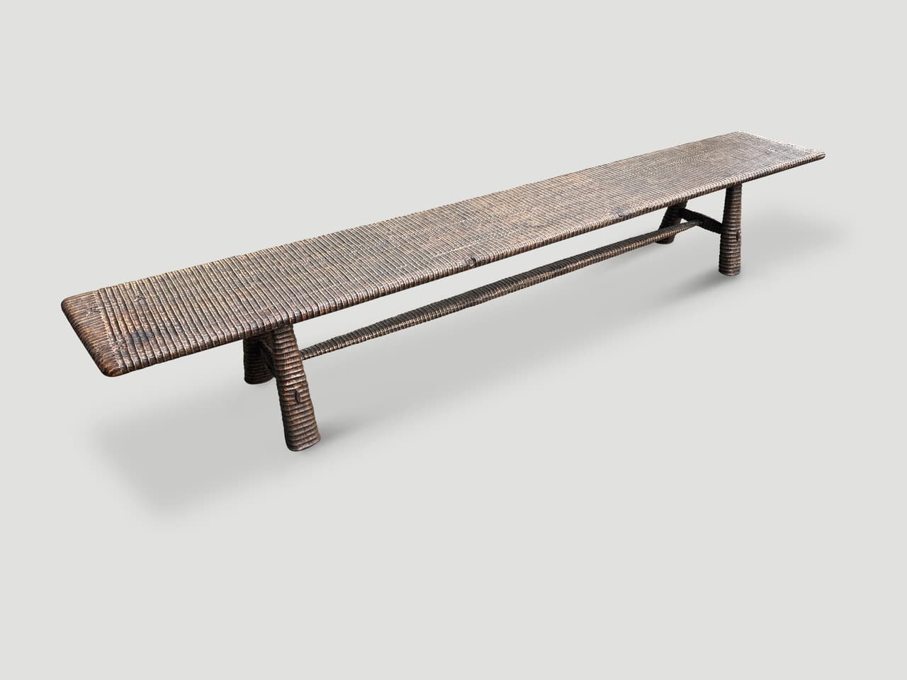 impressive minimalist hand carved bench