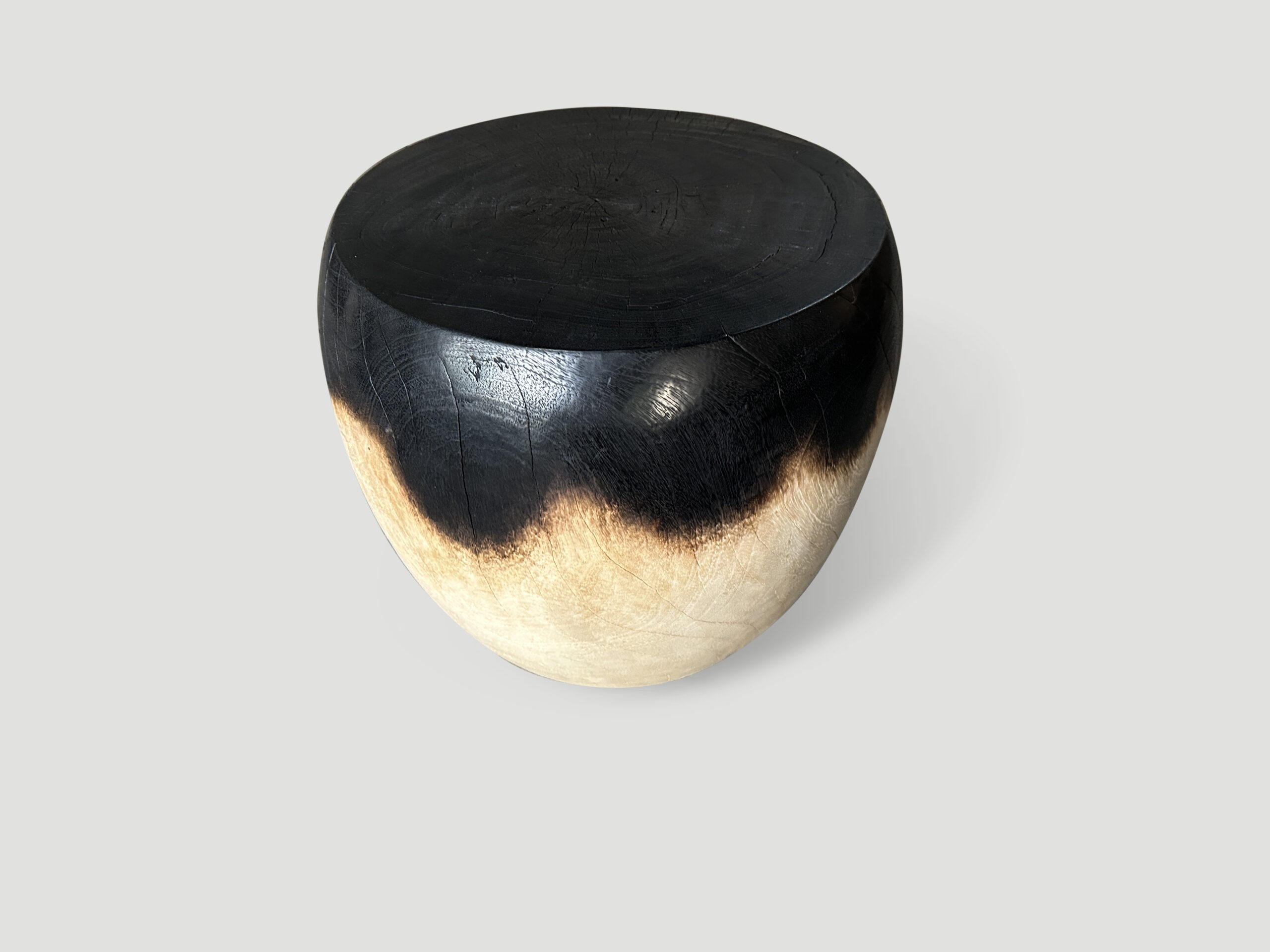 drum shape mango wood coffee table