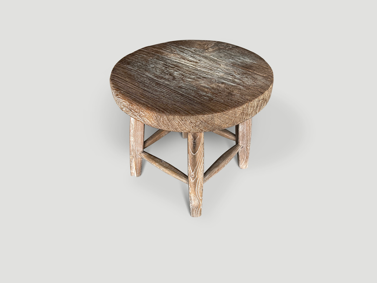large wabi sabi round side table or stool