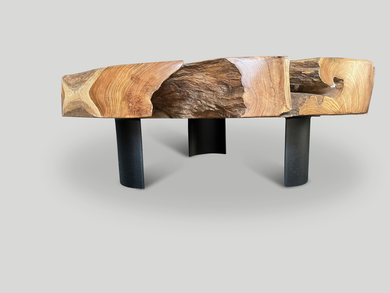 steel and teak coffee table