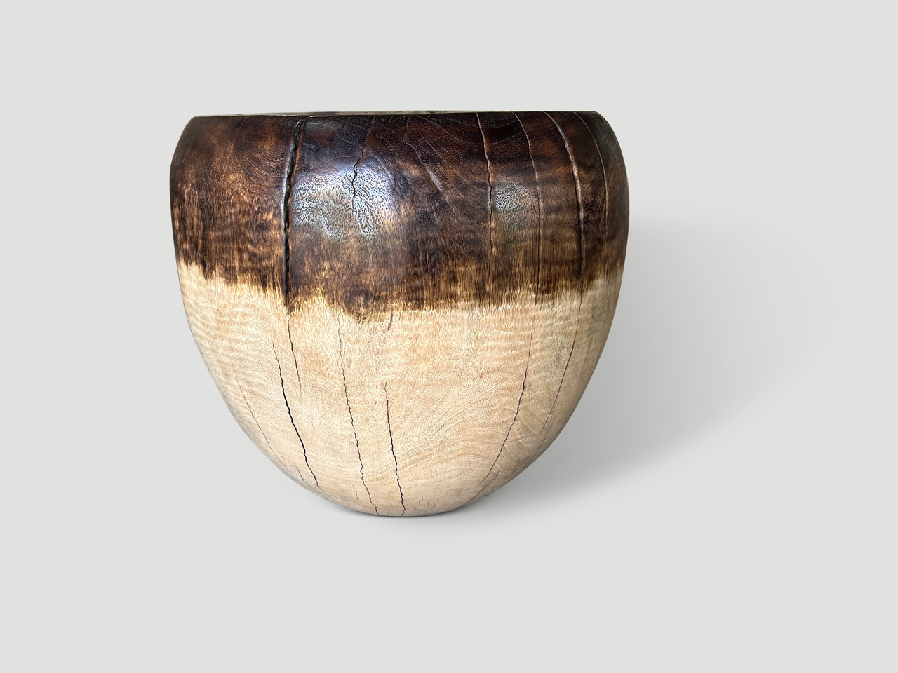 drum shape mango wood side table