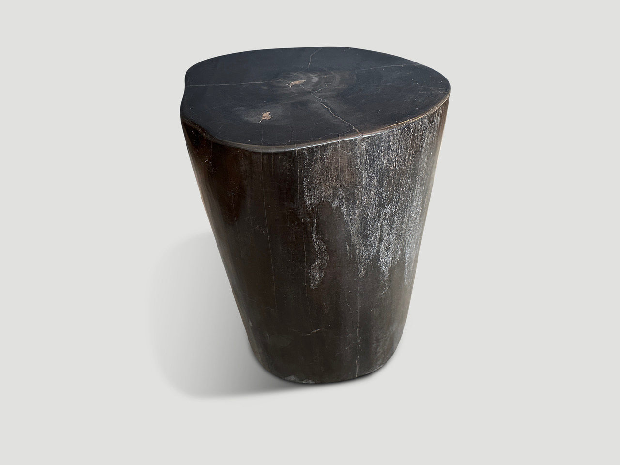 high quality super smooth petrified wood side table