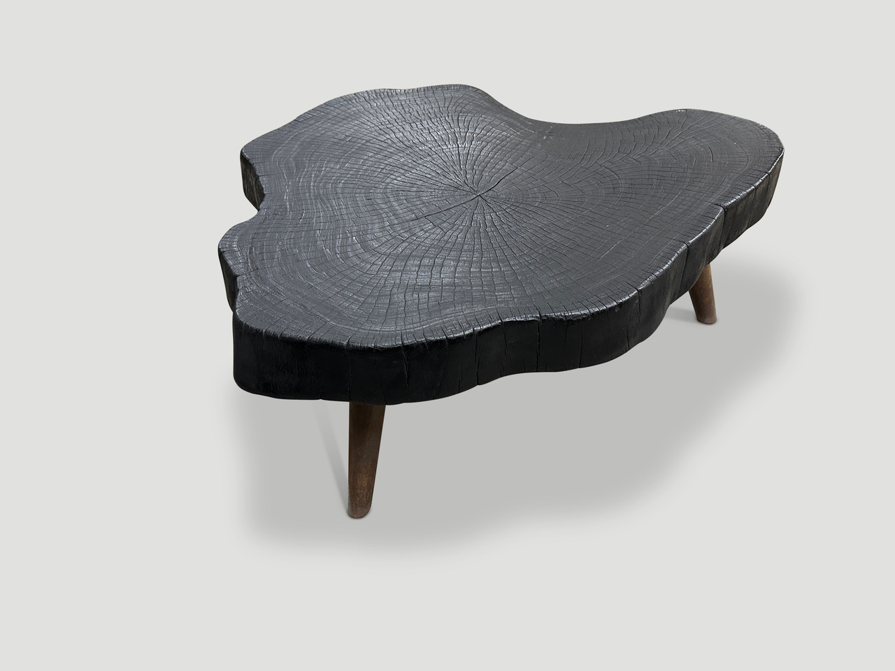 amorphous charred wood coffee table
