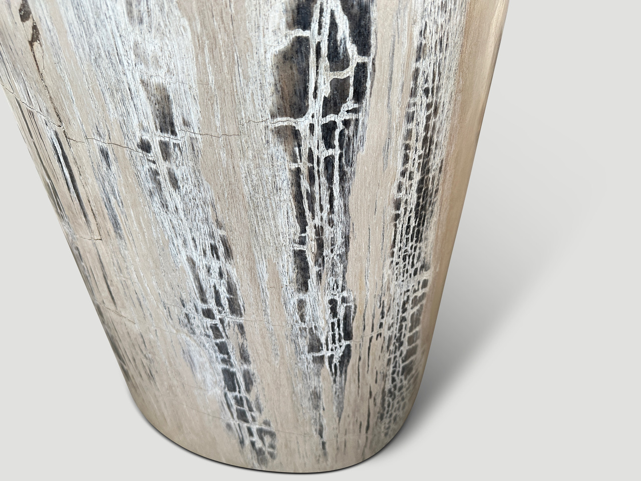 petrified wood side table