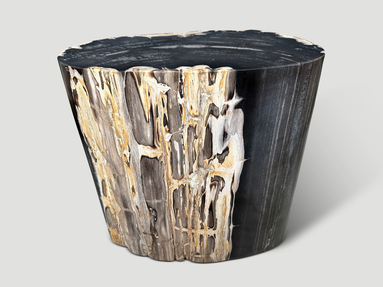 super smooth petrified wood side table