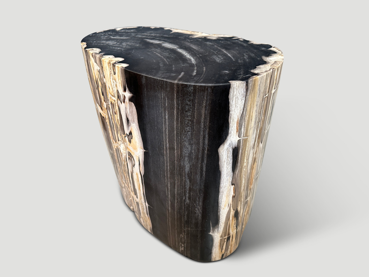 super smooth petrified wood side table