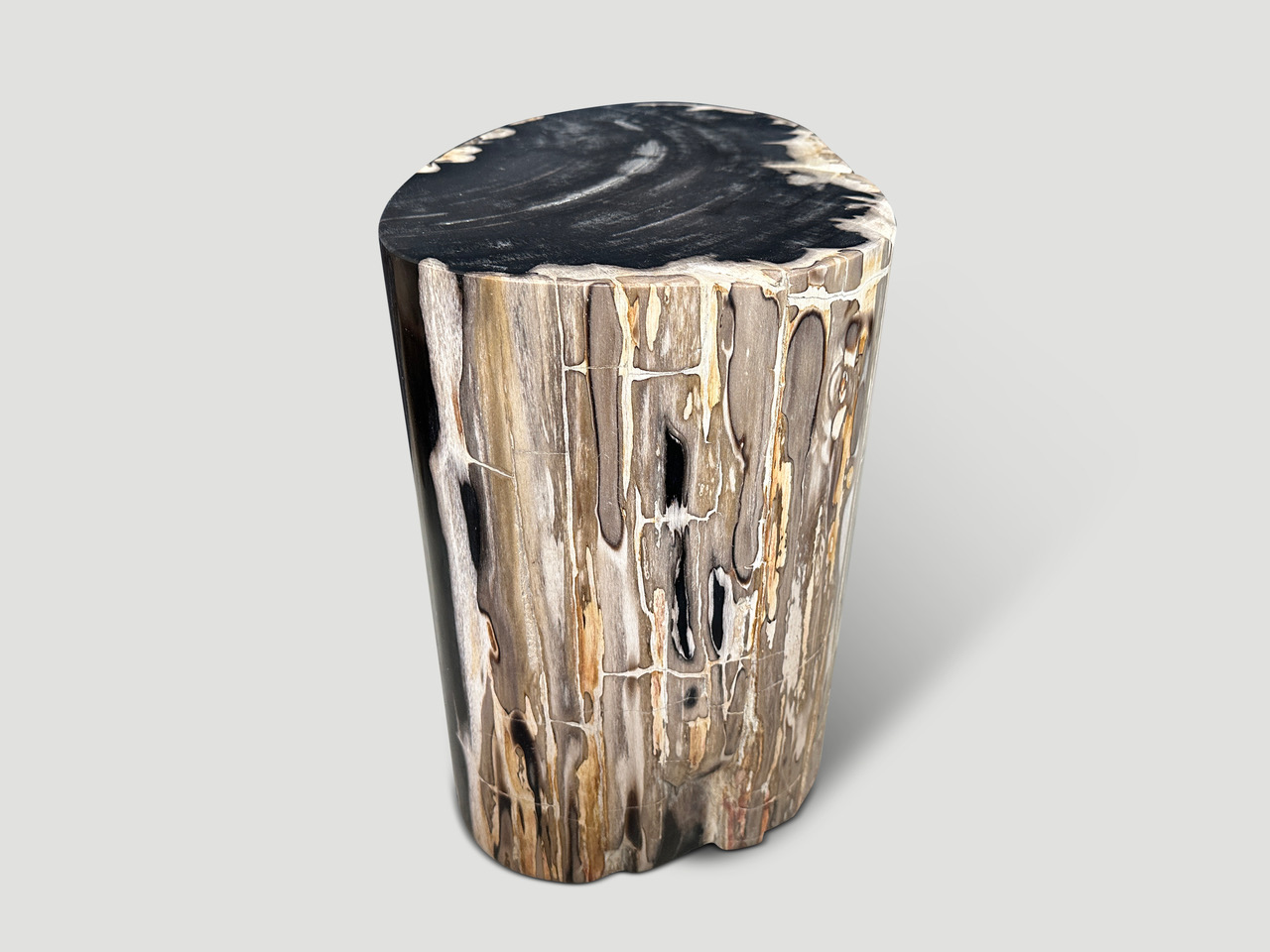 super smooth petrified wood side table