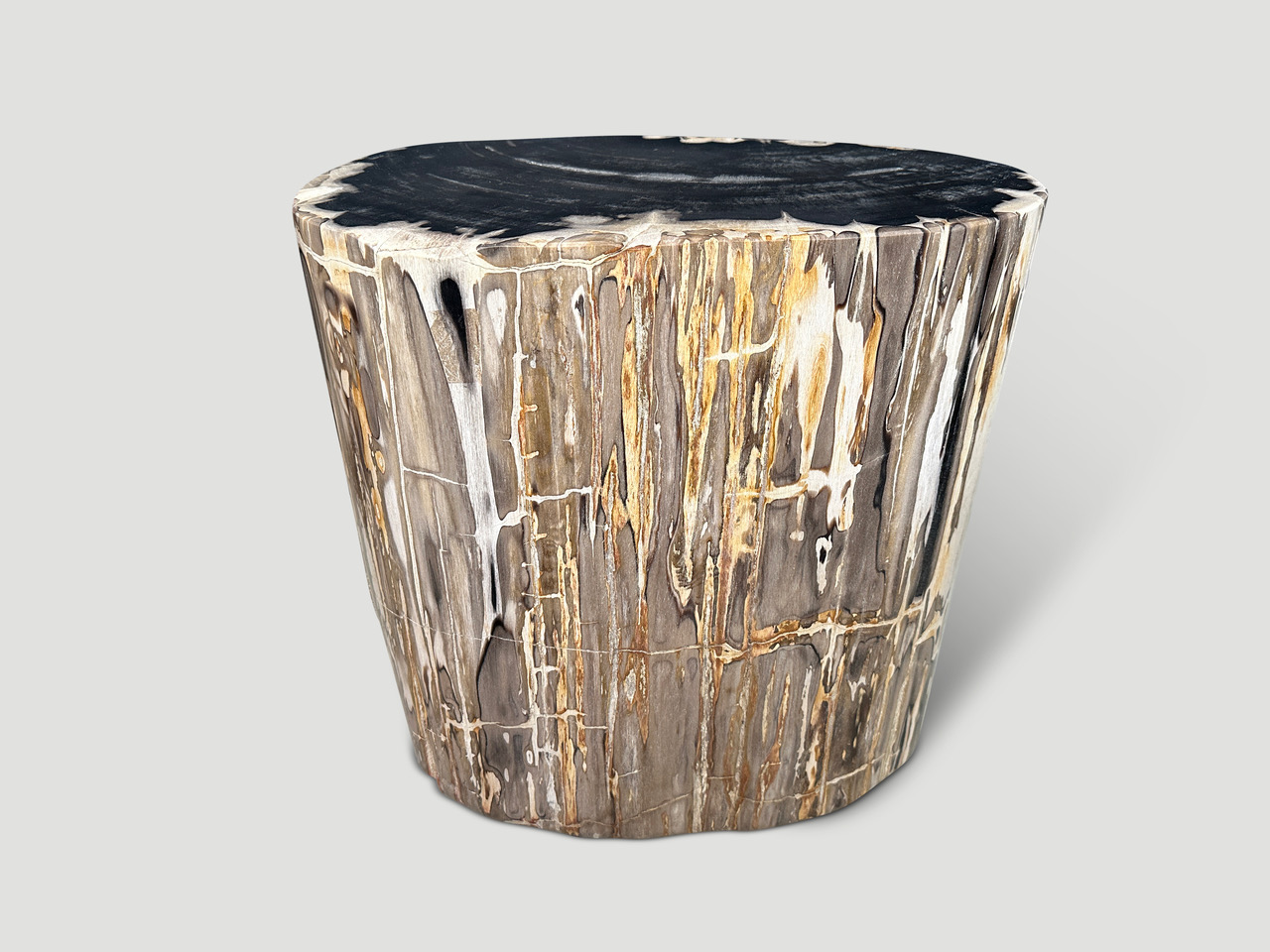 super smooth petrified wood side table