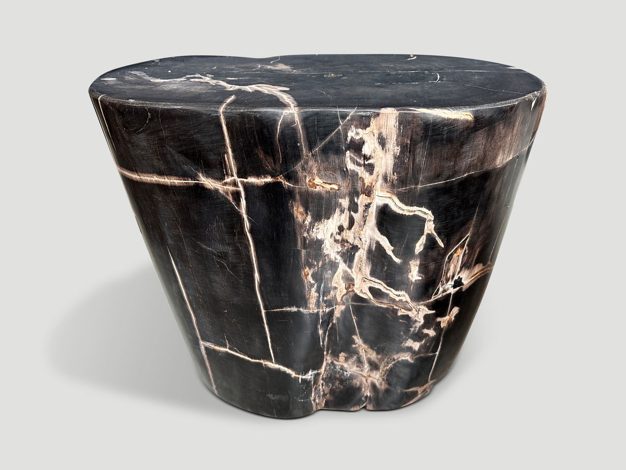 high quality super smooth, petrified wood side table