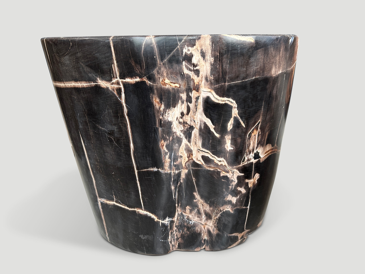 high quality super smooth, petrified wood side table