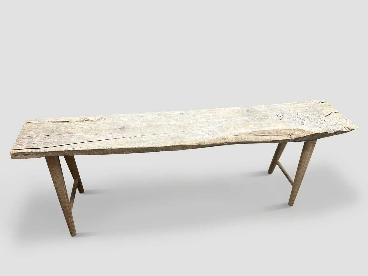 bleached teak wood console table