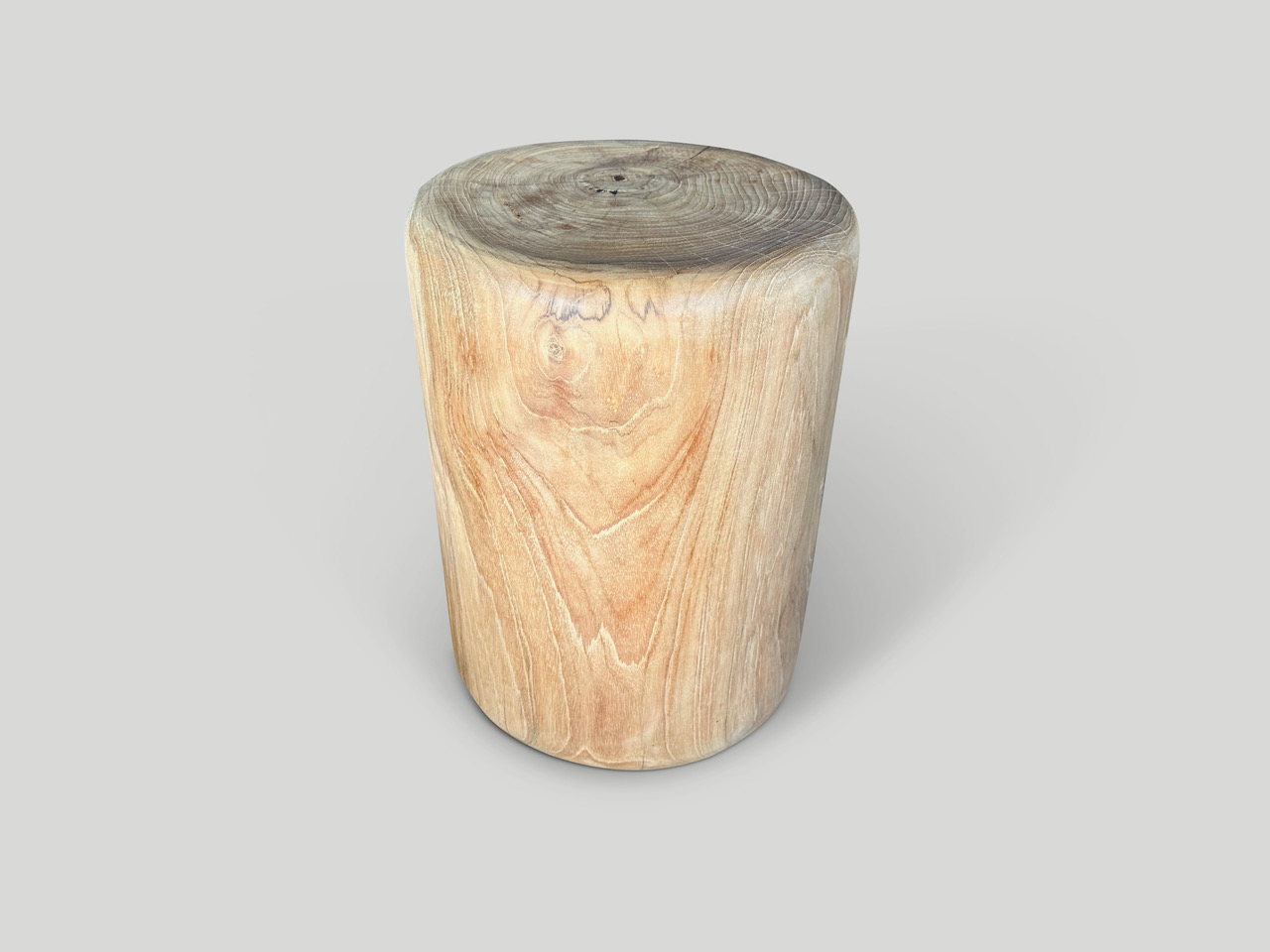 Minimalist Natural Teak Wood Side Table or Stool