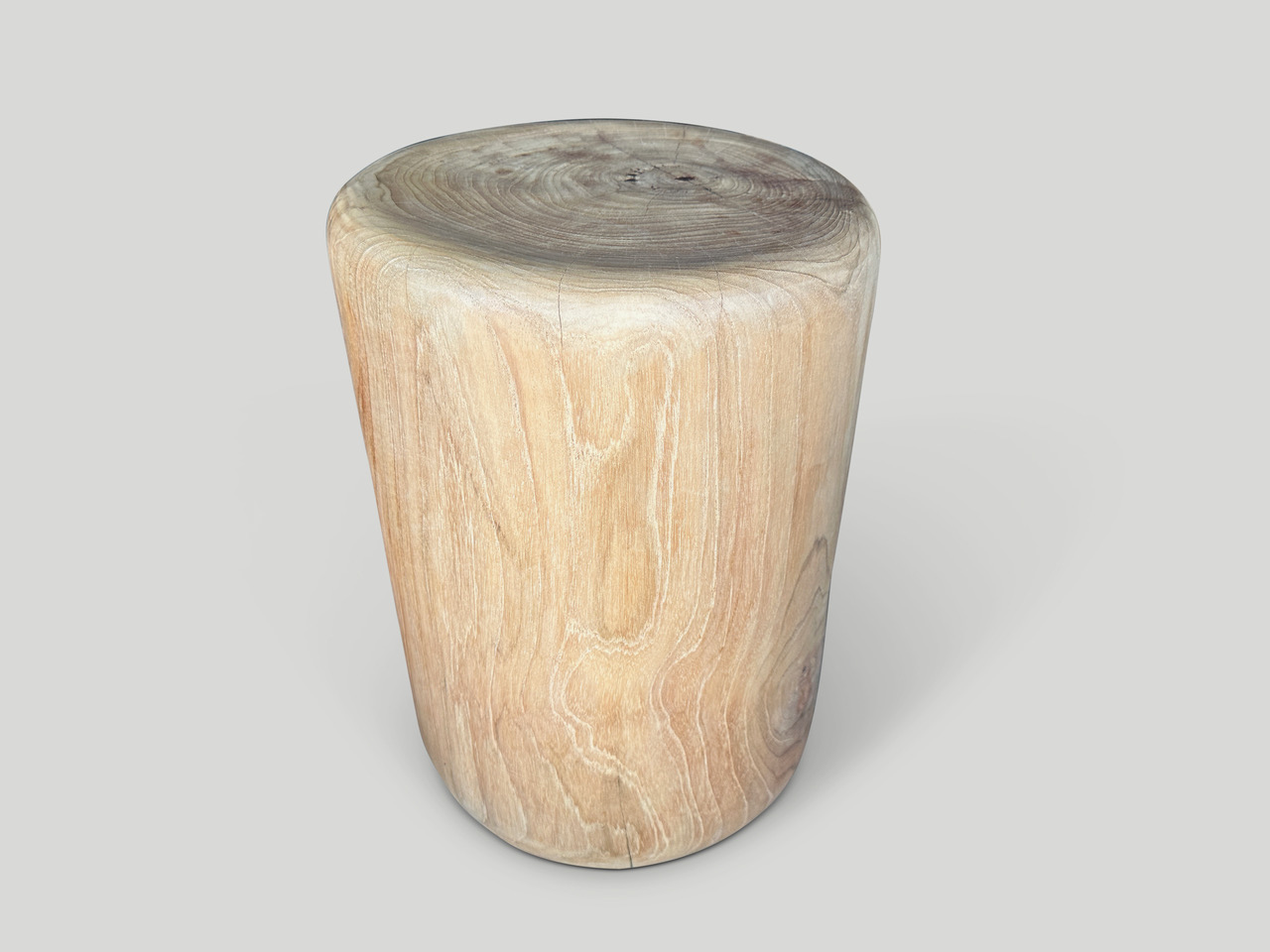 Minimalist Natural Teak Wood Side Table or Stool