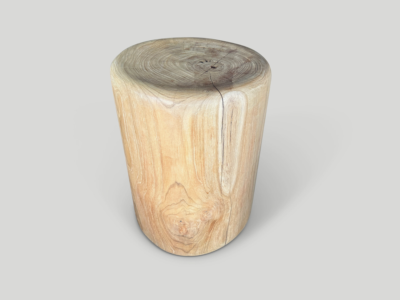 Minimalist Natural Teak Wood Side Table or Stool