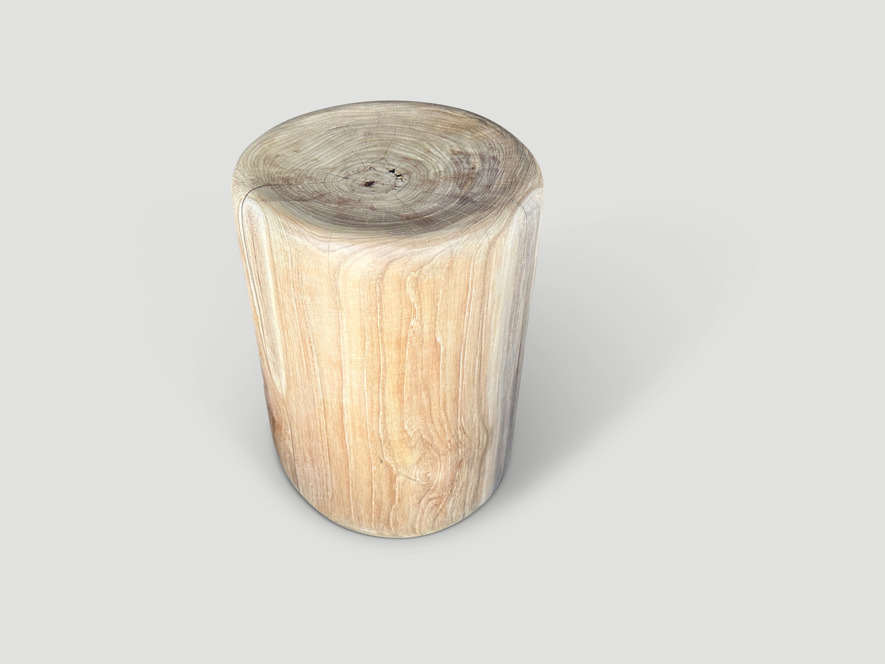 Minimalist Natural Teak Wood Side Table or Stool