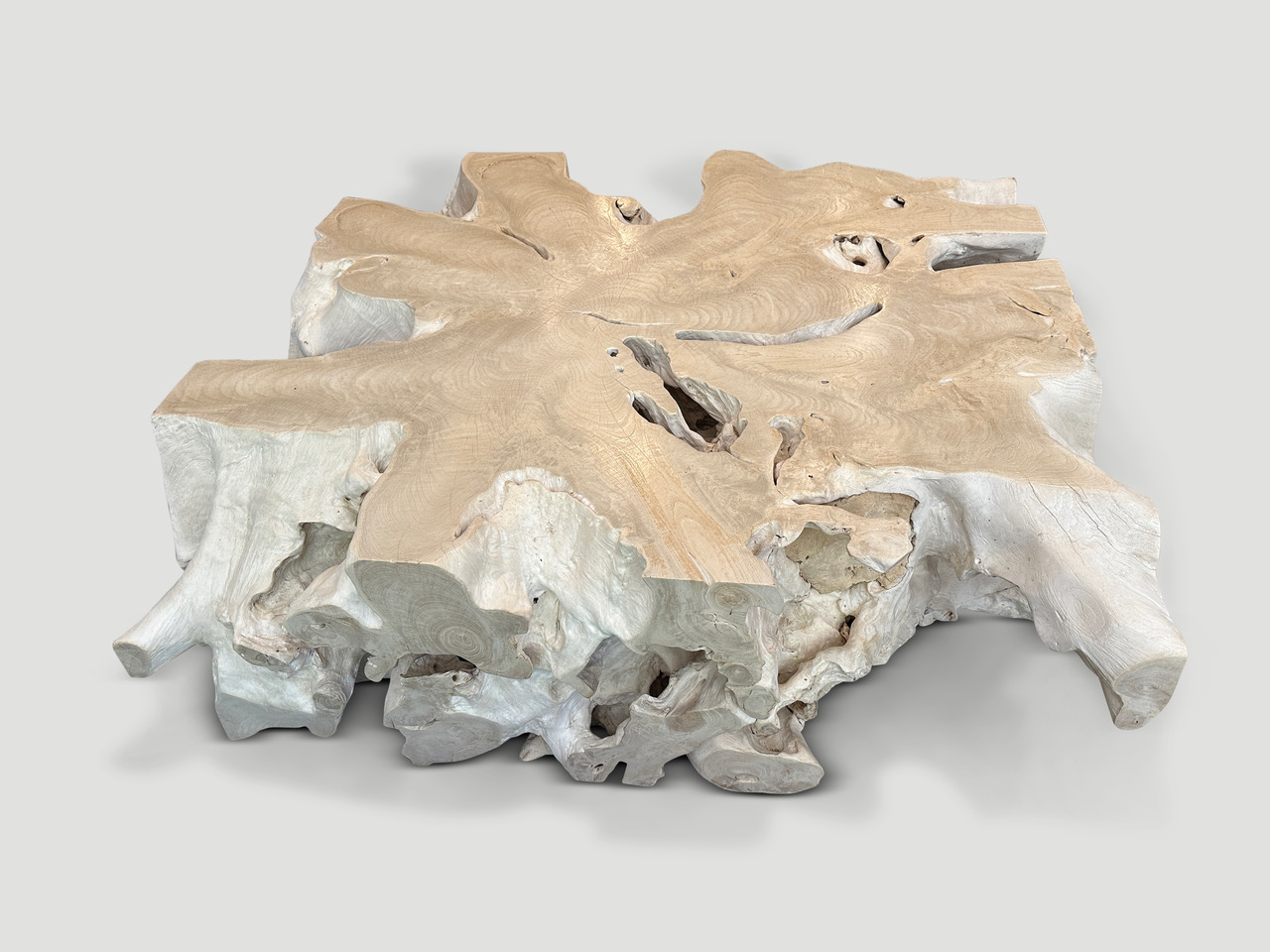 bleached organic root coffee table