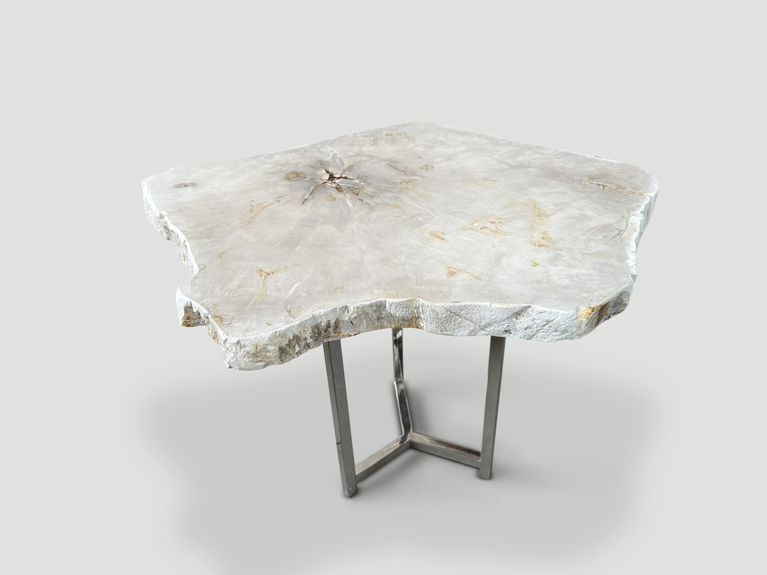 petrified wood tall side table