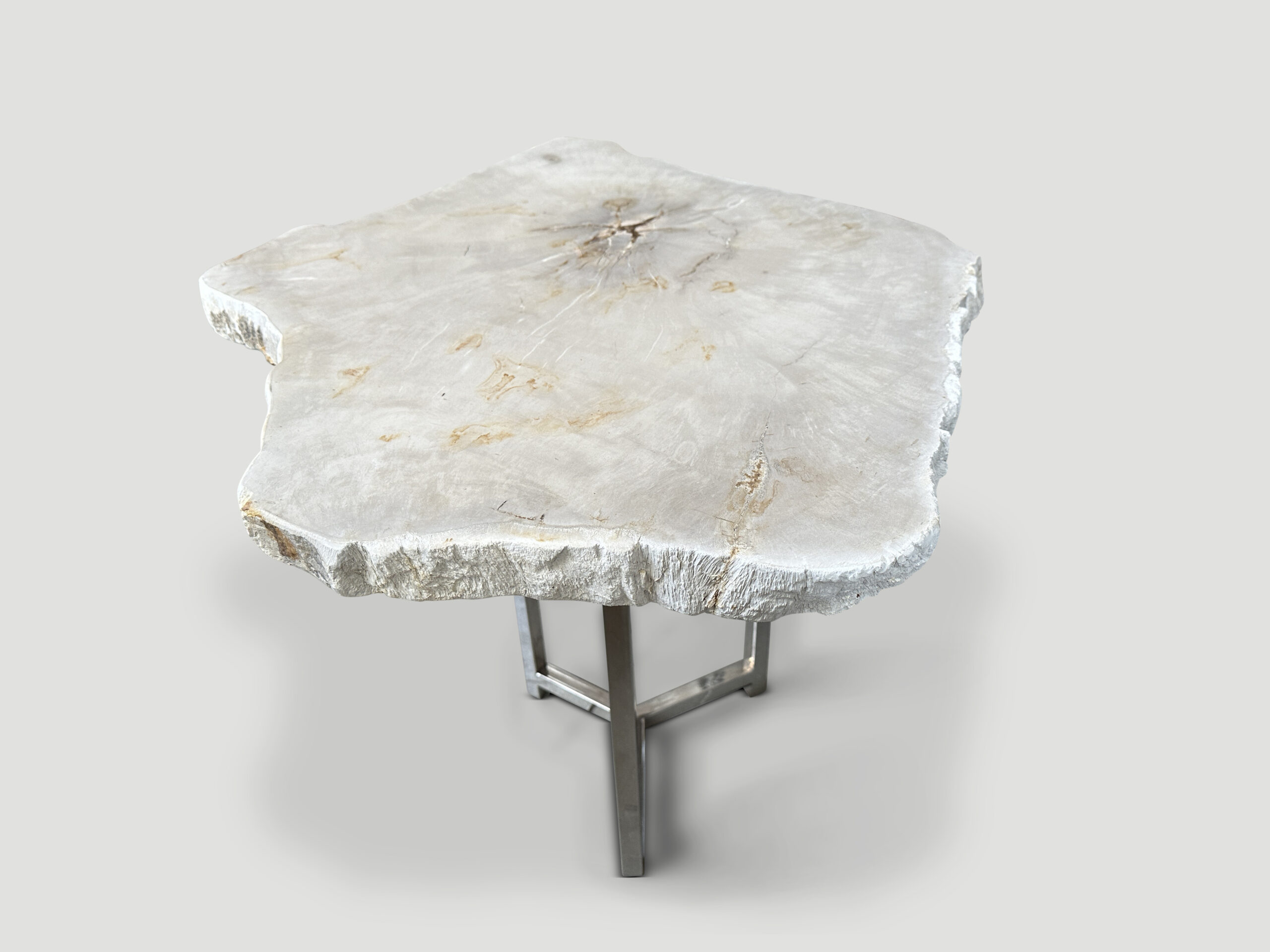 petrified wood tall side table