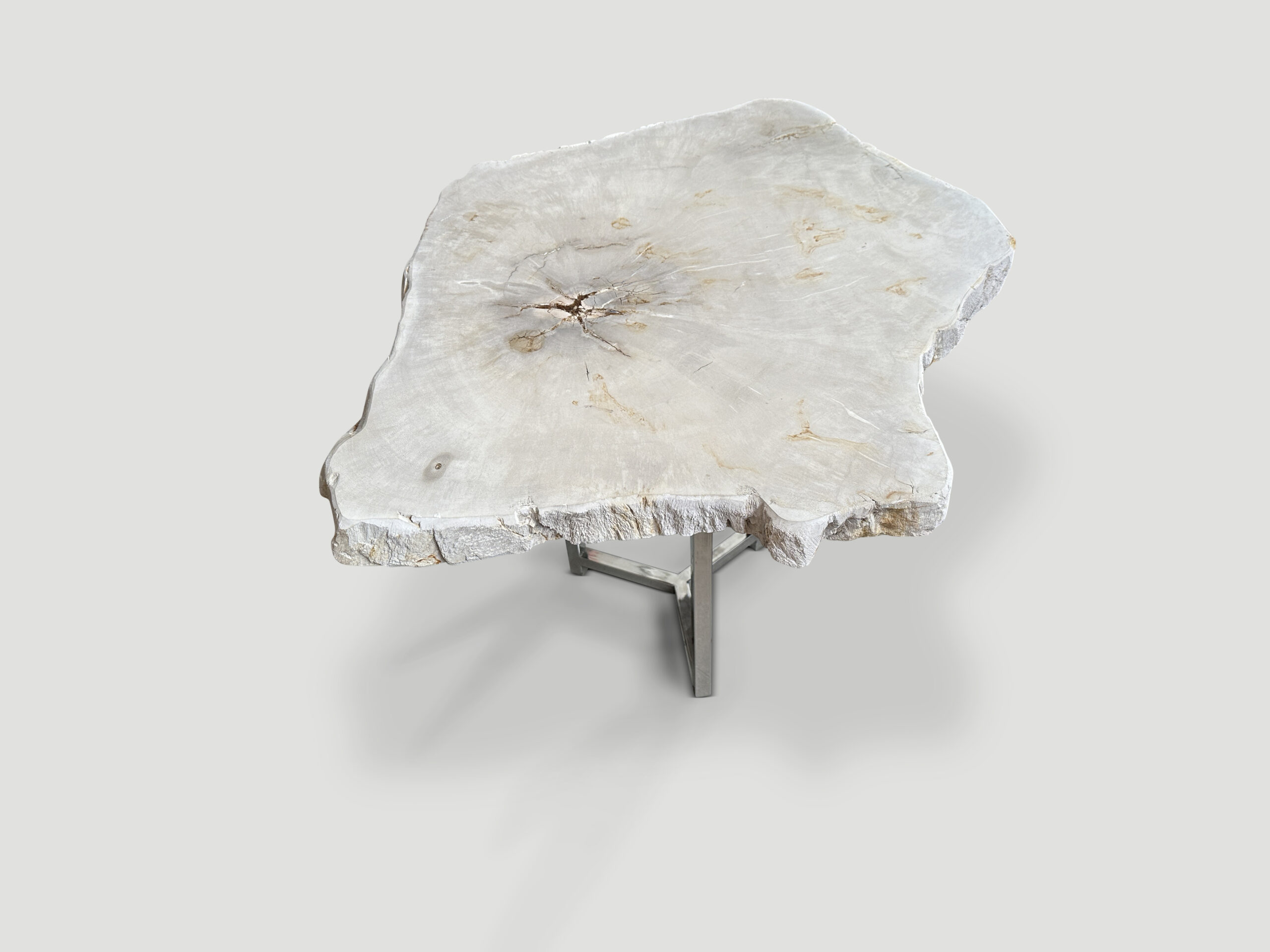 petrified wood tall side table