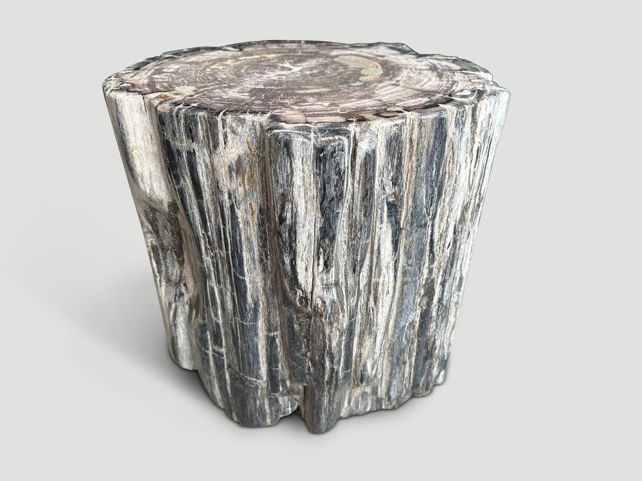 petrified wood side table