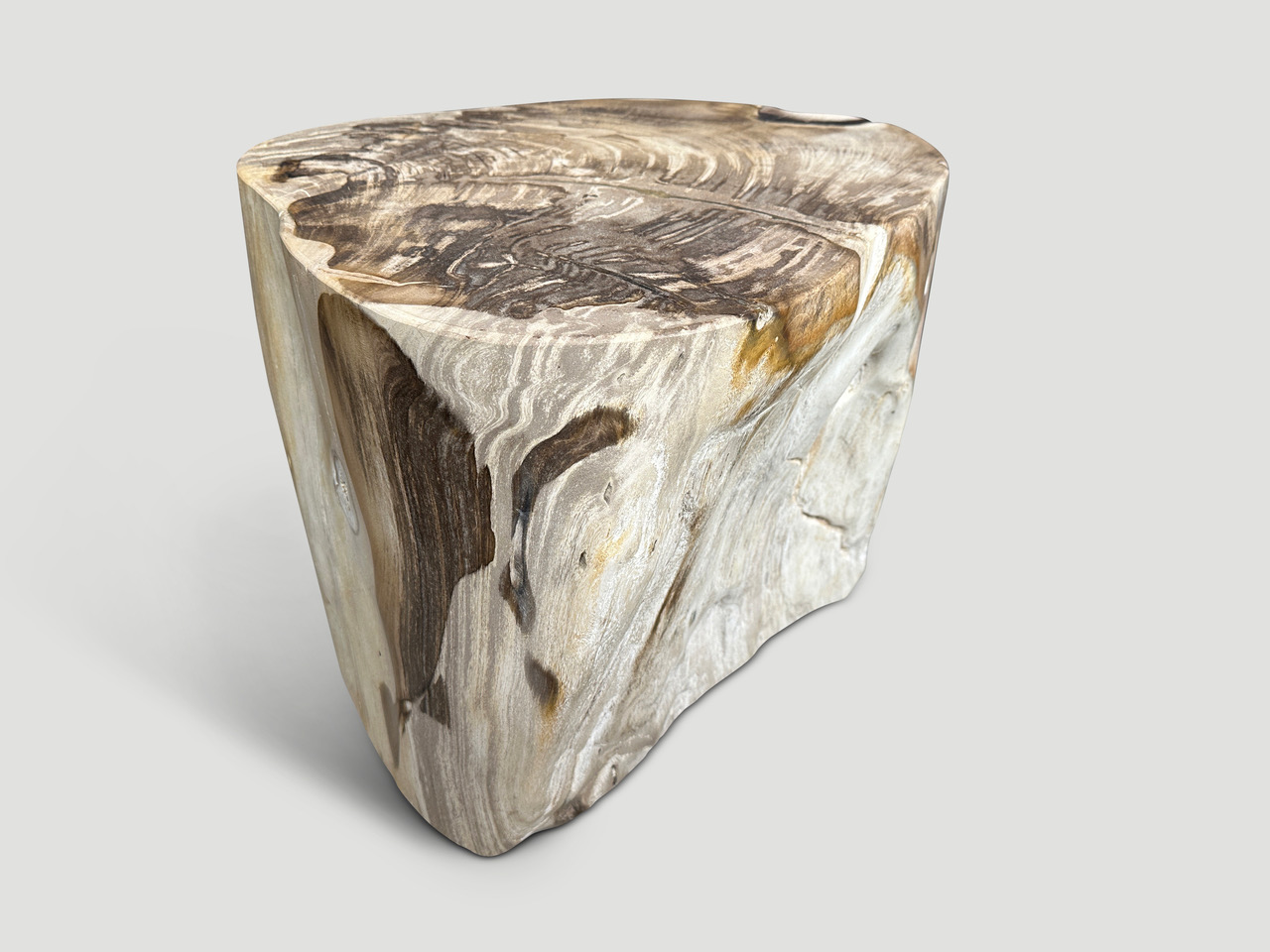 large petrified wood side table