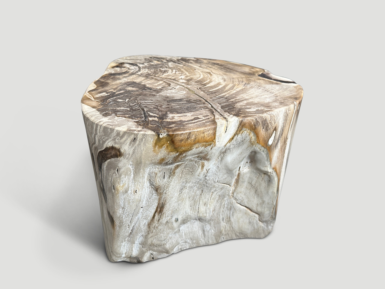 large petrified wood side table