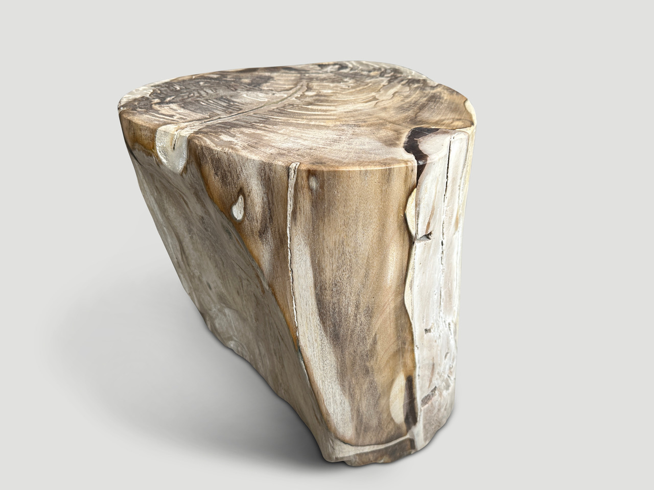 large petrified wood side table